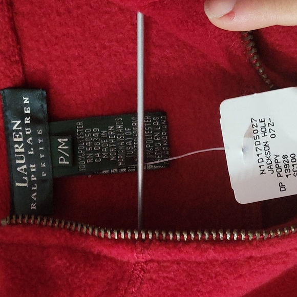 Ralph Lauren pullover, PM, Red (deep poppy), NWT - Picture 6 of 7